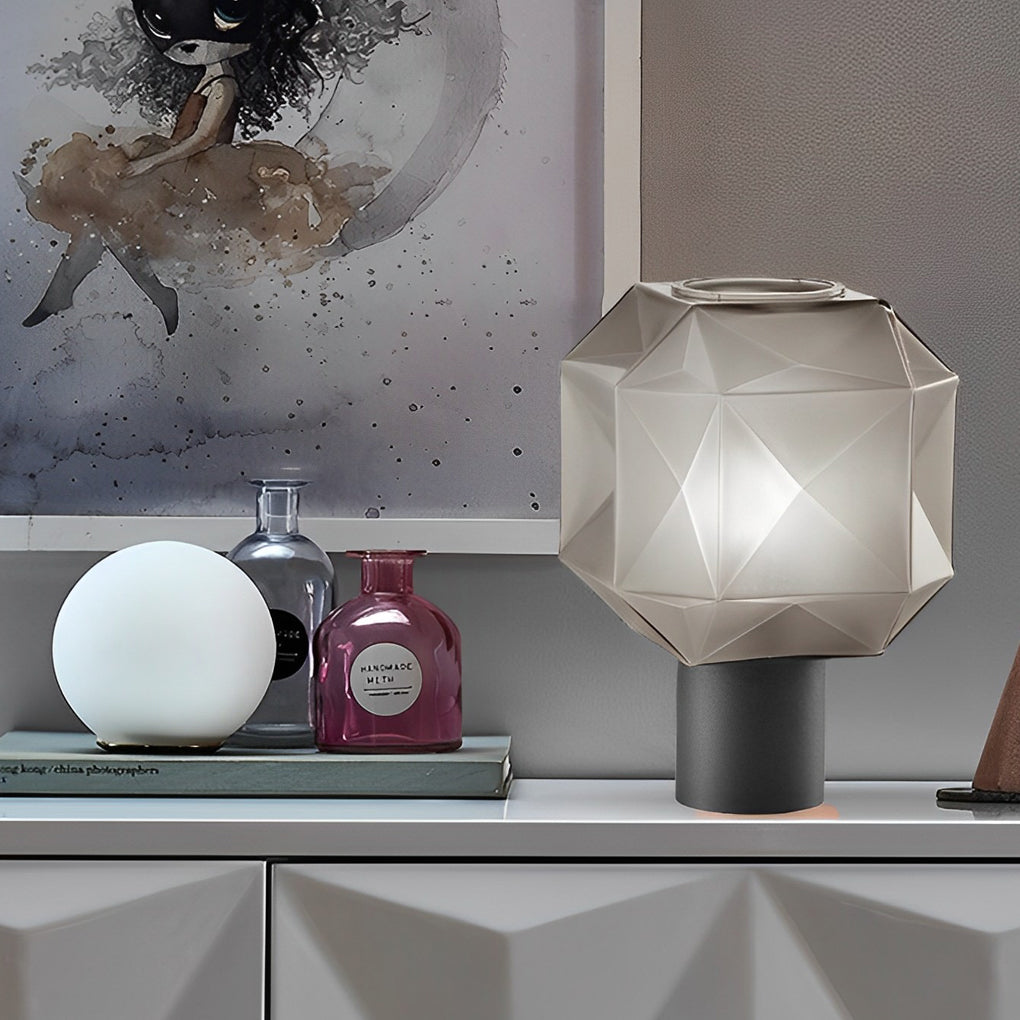 1-Light Cylinder Cubo Smoke Glass Orb Lamp