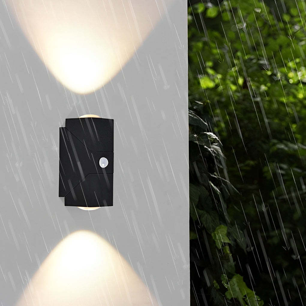 Adjustable Up Down Motion Sensor Black Wall Lamp