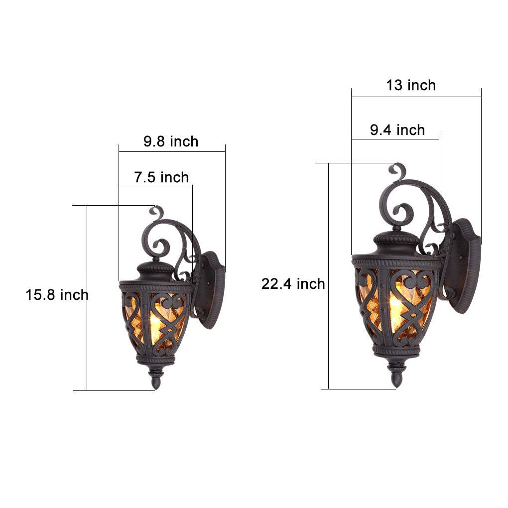 Retro Die-Casting Aluminum Waterproof American Outdoor Wall Light Fixture-Lighom