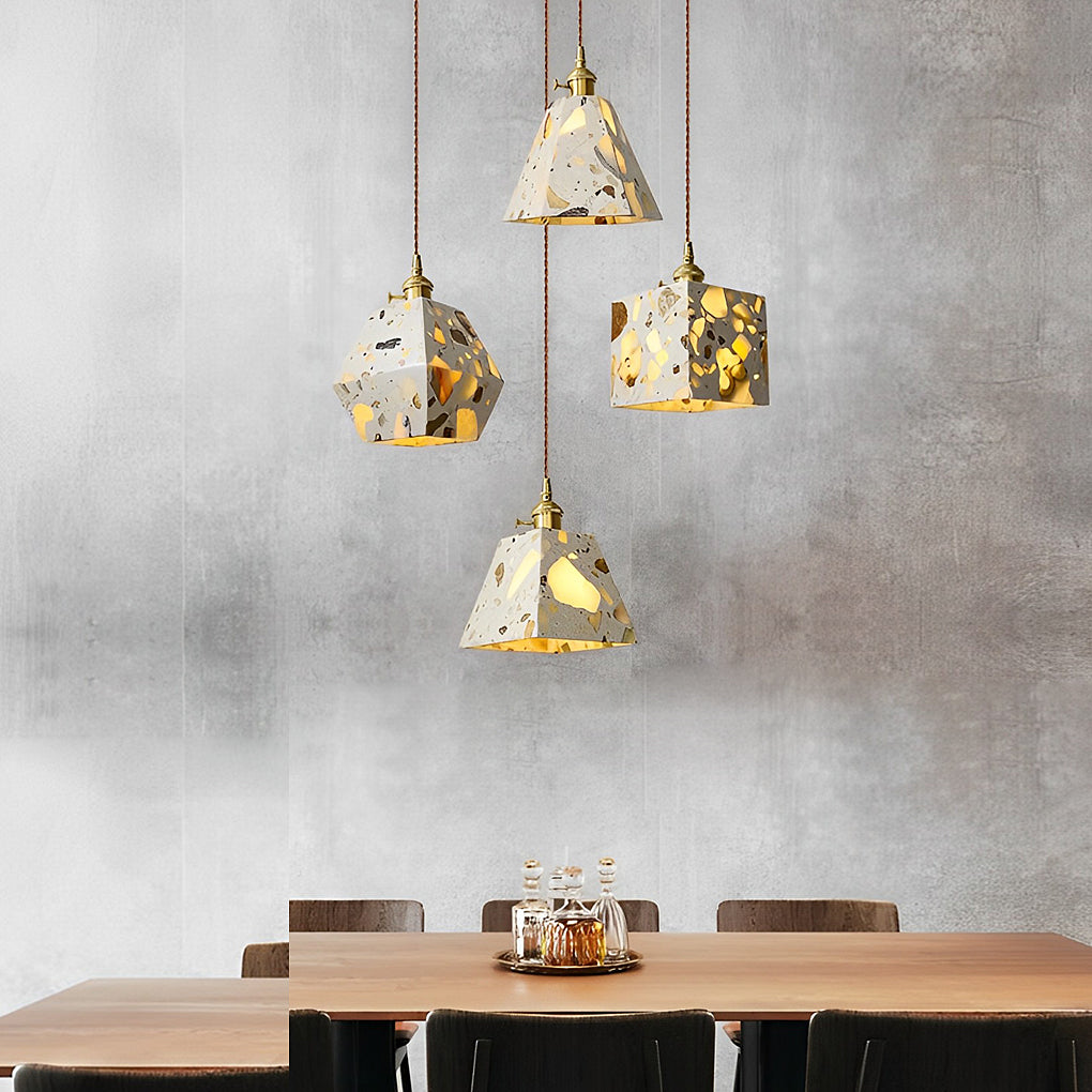 Retro Terrazzo Concrete Nordic LED Chandelier