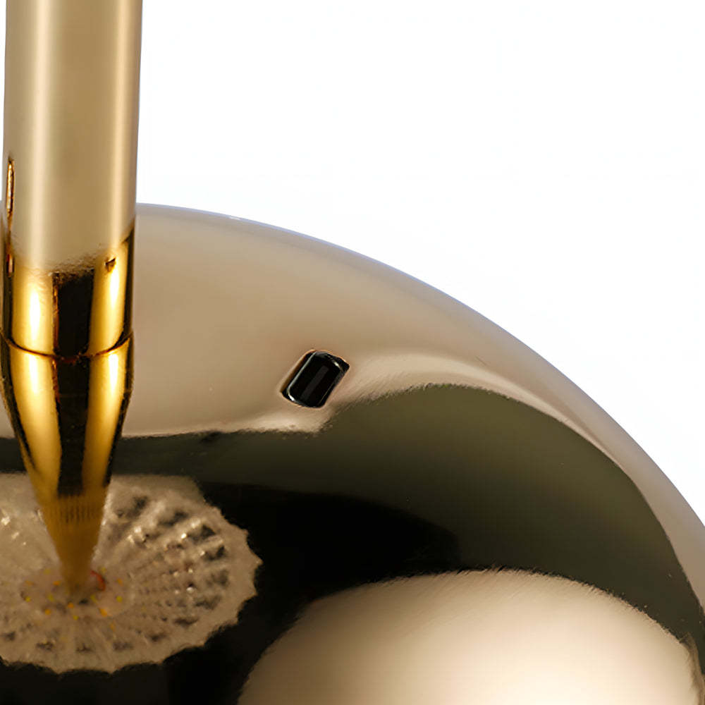 Battery-Operated LED Brushed Brass Table Lamp