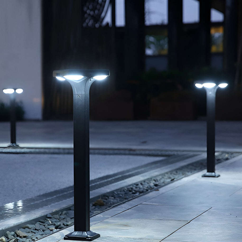 Lighom industrial square hardwired synthetic landscape lighting — 9" L x 9" W x 16" H / Cool White (6000K)