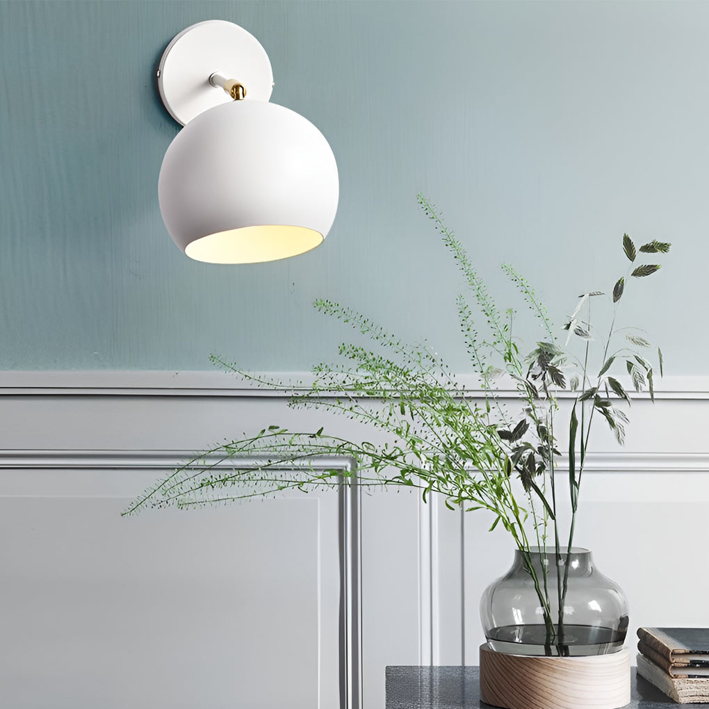 Adjustable Hemispherical Nordic Plug-In Wall Sconce