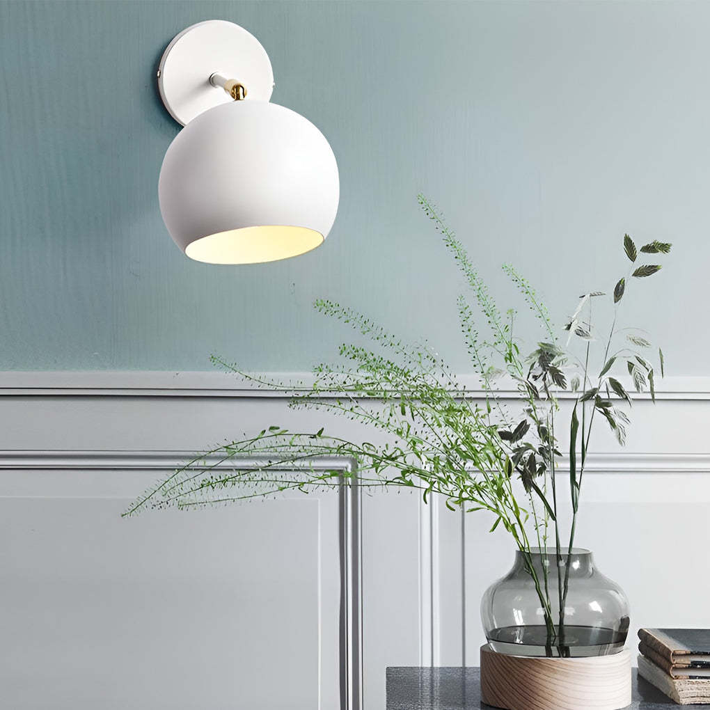 Adjustable Hemispherical Nordic Plug-In Wall Sconce