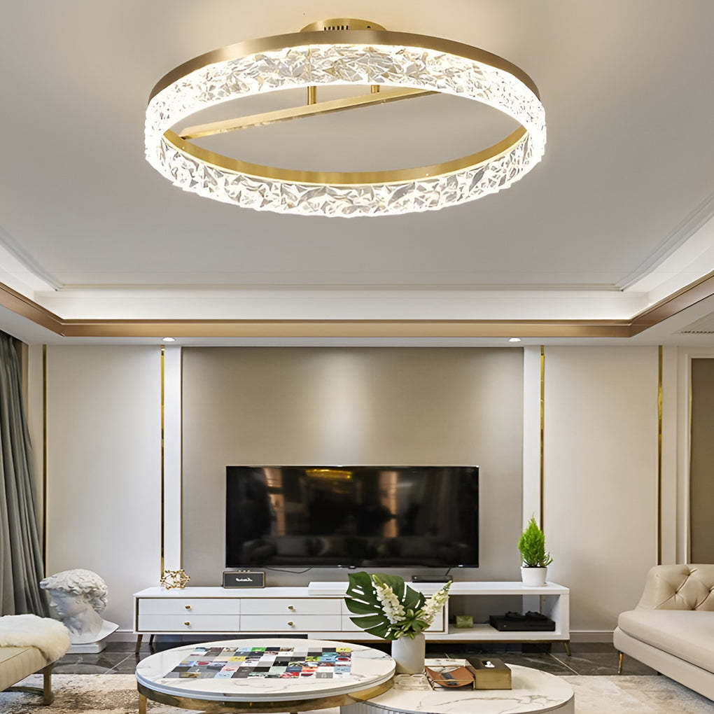 Minimalist Round LED Gold Modern Flush Mount Lamp