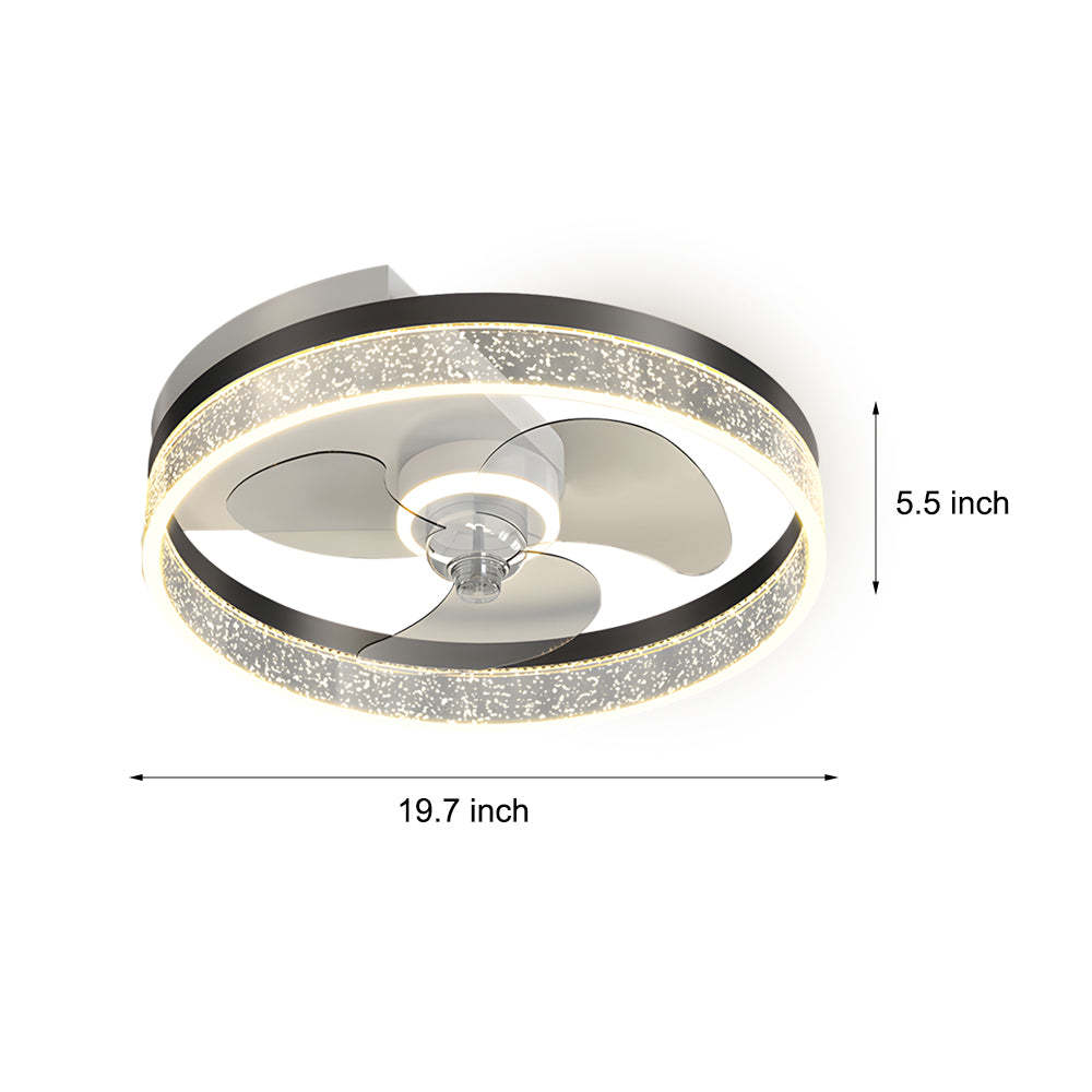 Circular Acrylic Bubbles LED 3-Step Dimming Ceiling Fan