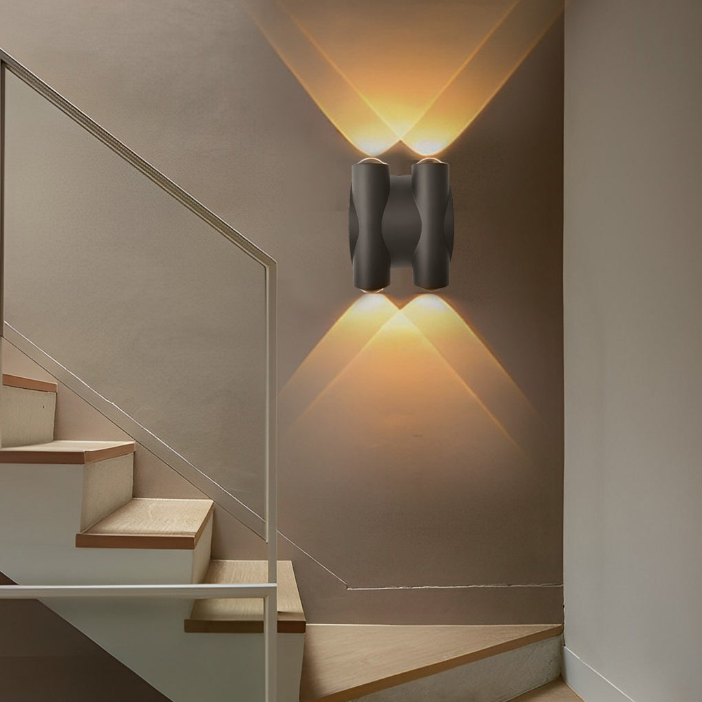 Up and Down Light LED Waterproof Black Modern Wall Washer Light Wall Lamp-Lighom