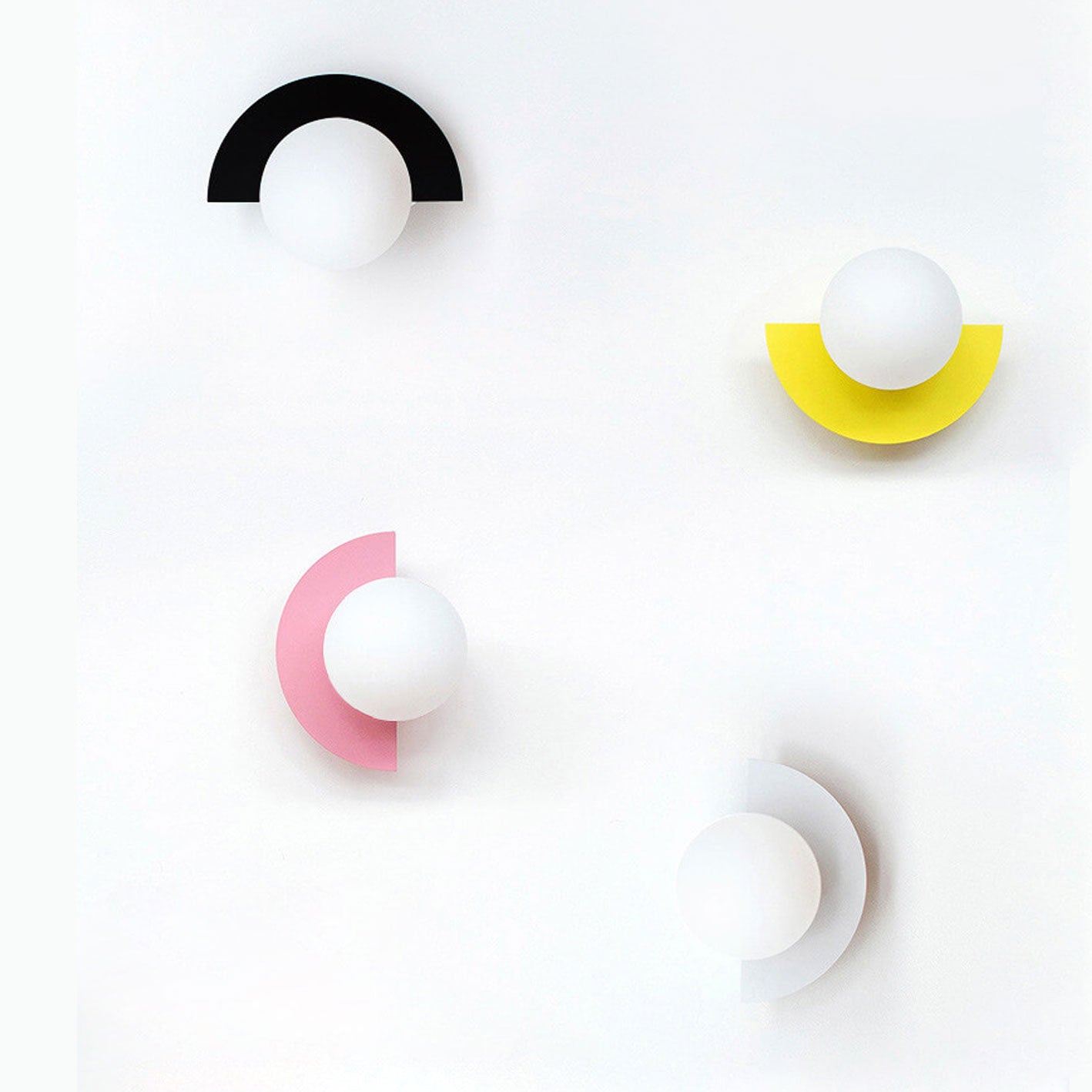Minimalist Glass Spherical Colorful Semicircle Wall Sconce