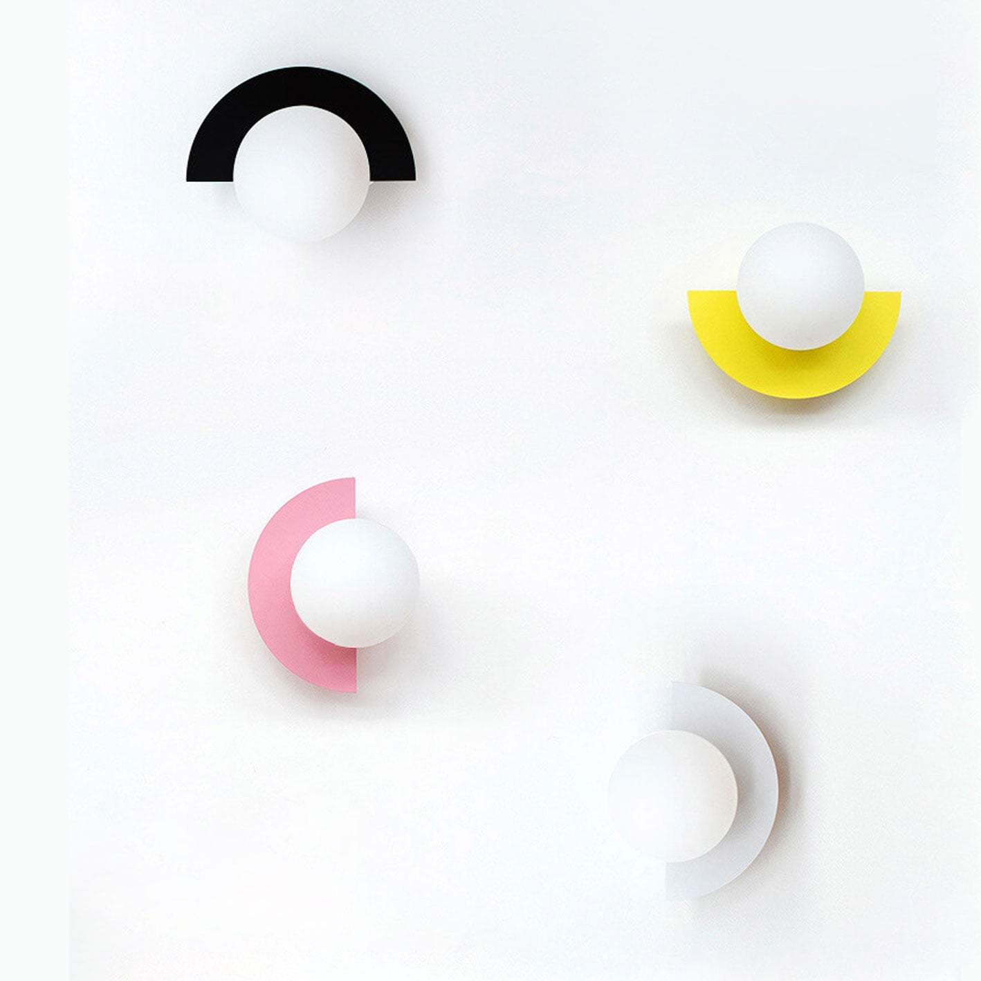 Minimalist Glass Spherical Colorful Semicircle Wall Sconce