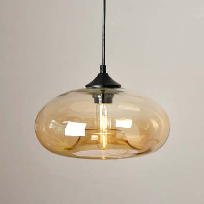 Colored Glass Oval Pendant Light