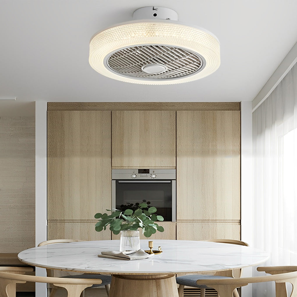 Lighom modern decor bladeless blue ceiling fans — Brushed Gold