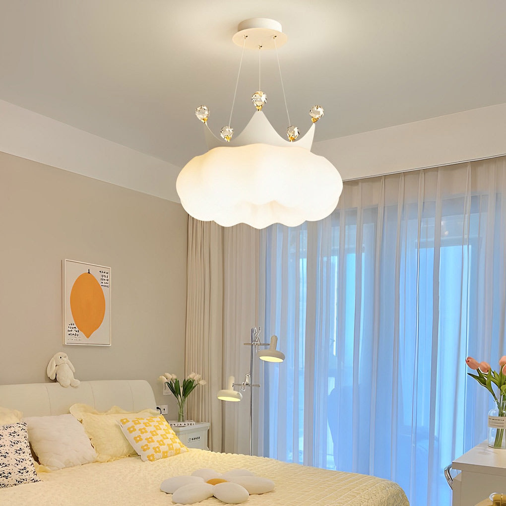 Modern cloud crown gold pendant lighting — Brushed Gold / Dimmable with Remote