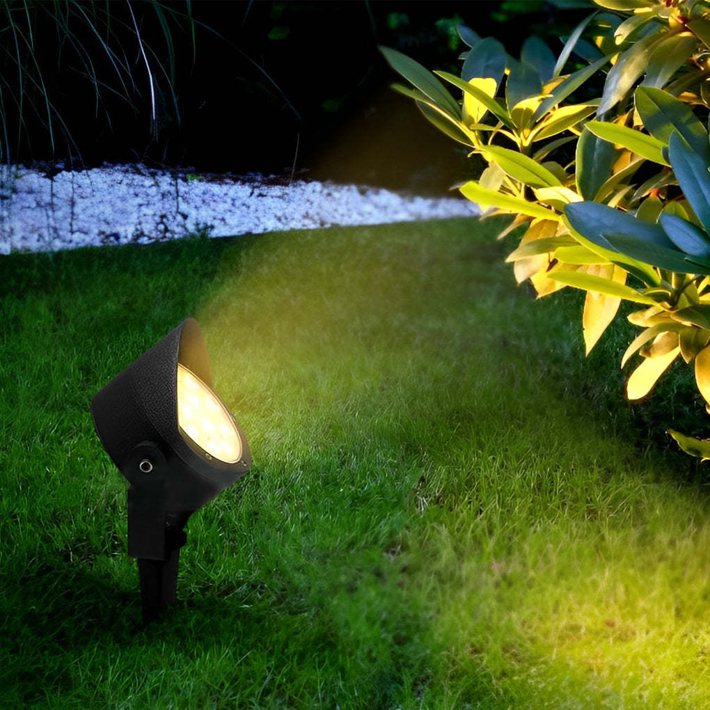 Adjustable Anti-Slip Black Modern Outdoor Spotlight
