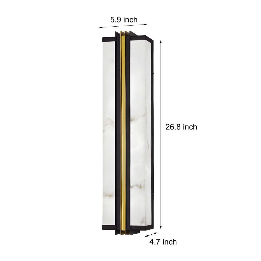 Modern Black LED Indoor/Outdoor Wall Lights with Resin Marble Shade-Lighom