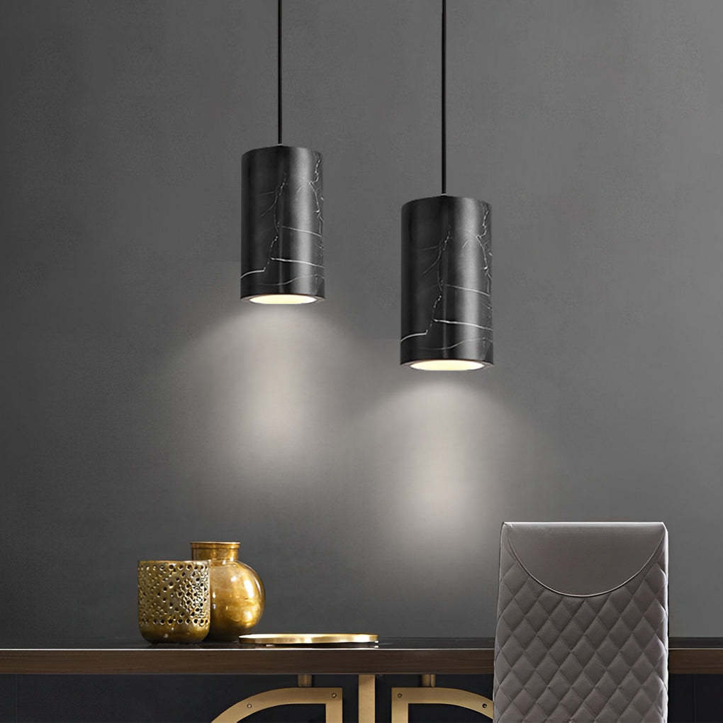 Minimalist Cylindrical Marble Dimmable Nordic Pendant
