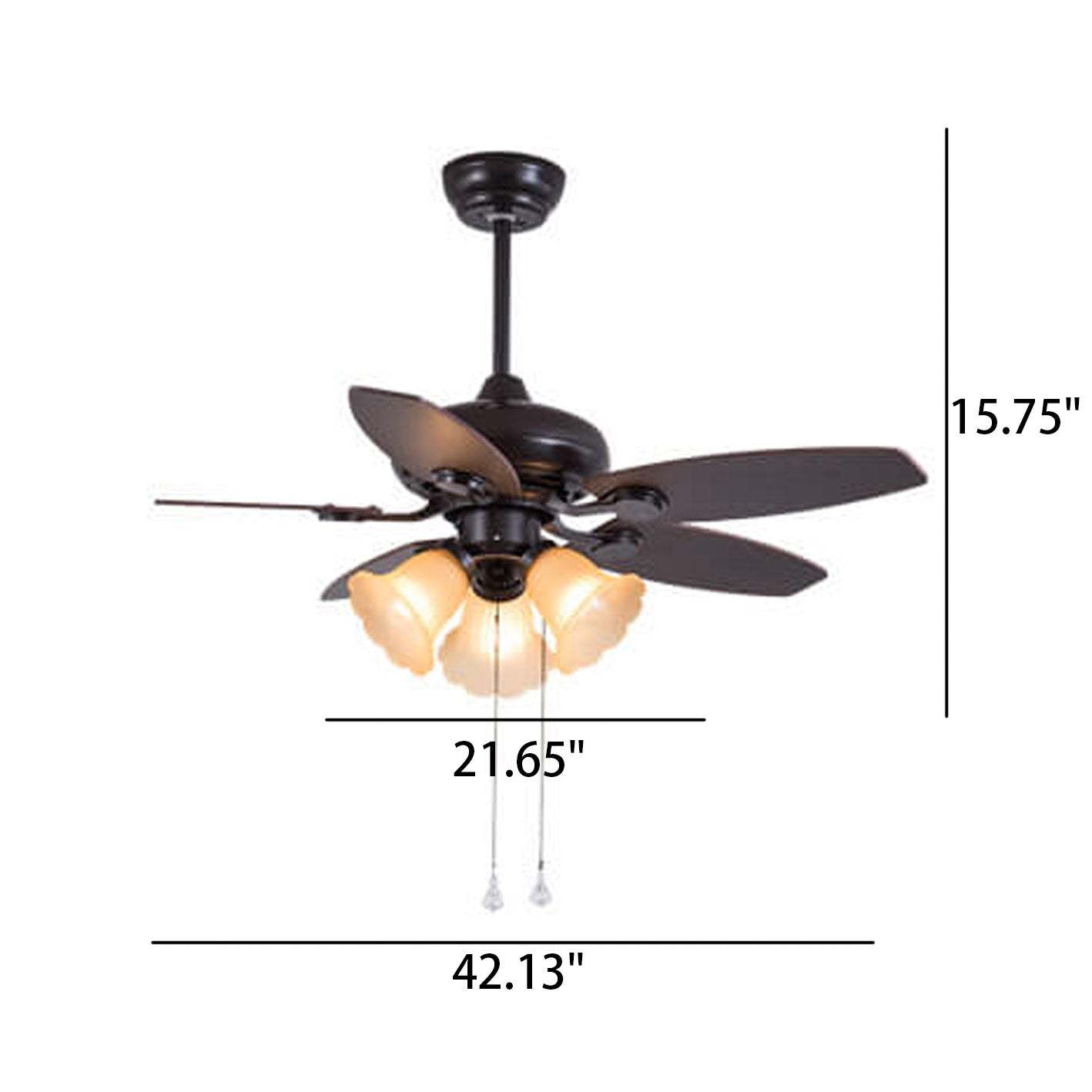 European Vintage Bell Ceiling Fan Light
