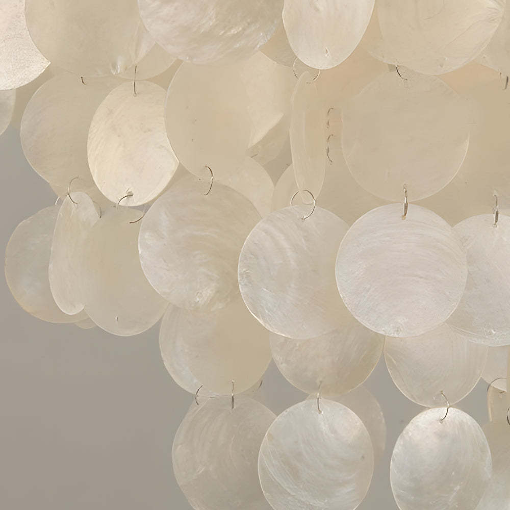 Seashell Disc Chain Pendant Chandelier — Gold / 31.5''