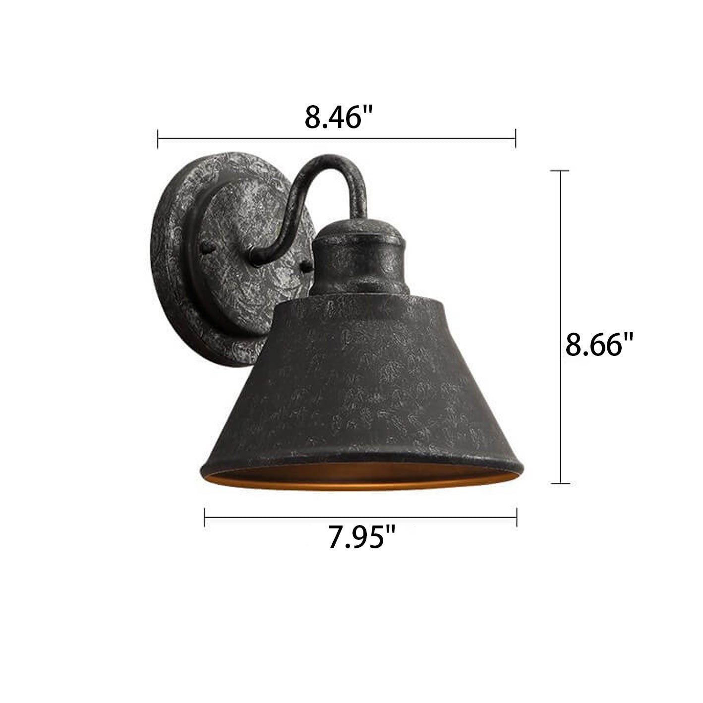 Vintage Industrial Iron Bell Outdoor Waterproof Wall Sconce