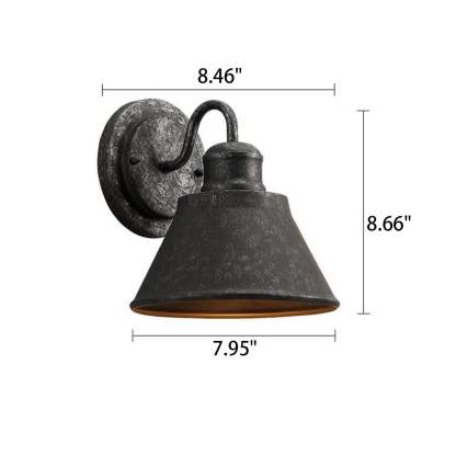 Vintage Industrial Iron Bell Outdoor Waterproof Wall Sconce