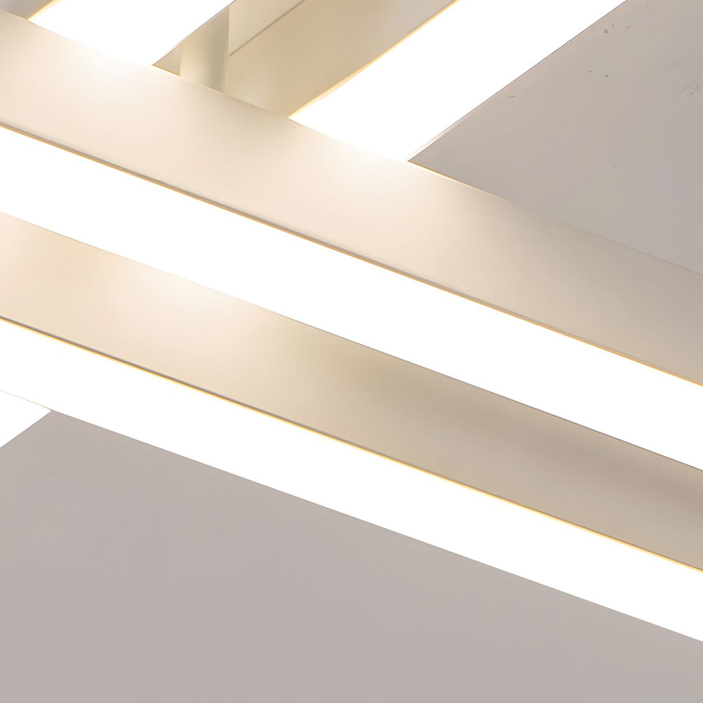 4-Light Modern Linear Parallax LED Flush Mount Ceiling Light