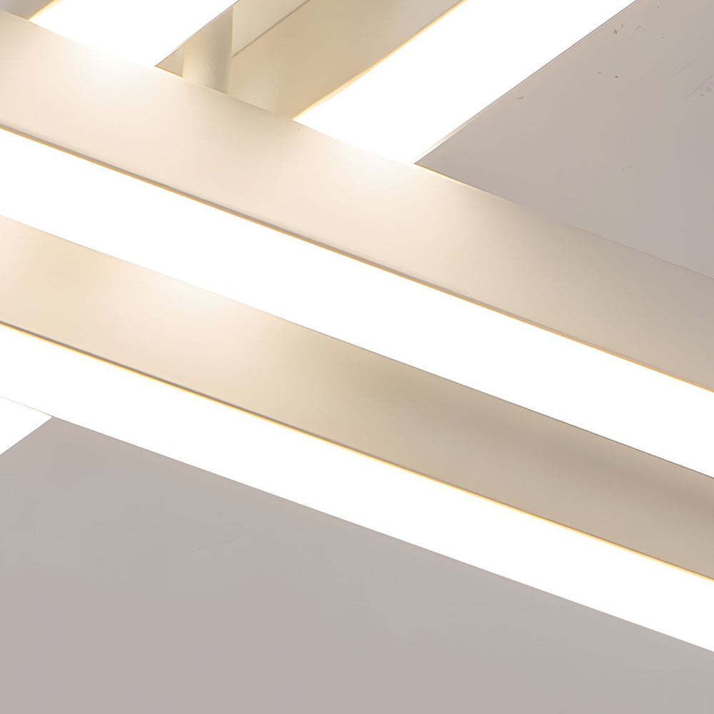 4-Light Modern Linear Parallax LED Flush Mount Ceiling Light