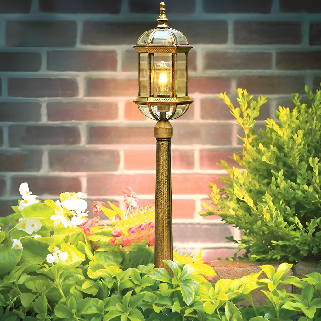 Vintage Golden European LED Outdoor Lawn Lamp