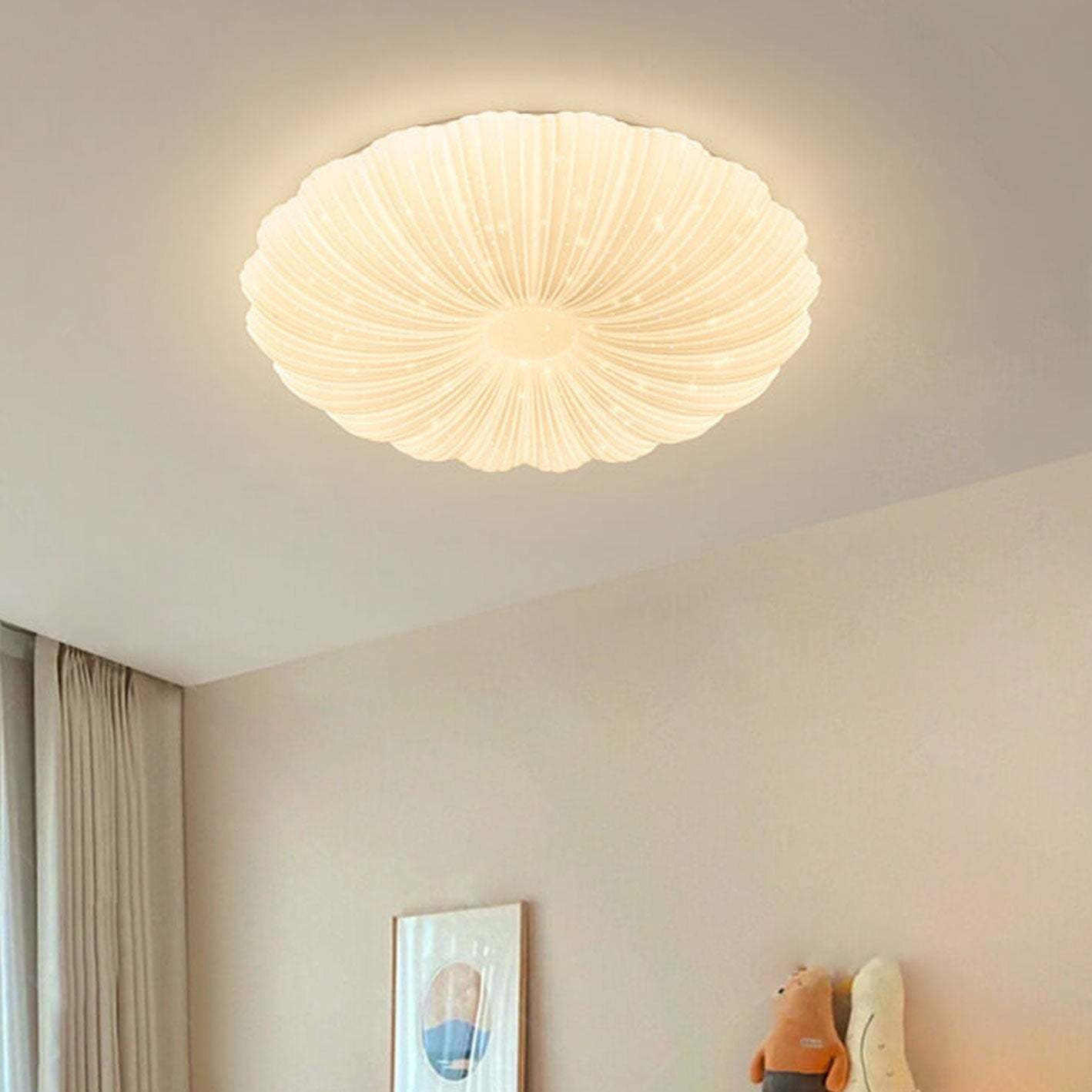 Minimalist Shell Acrylic Round LED Flush Mount Light