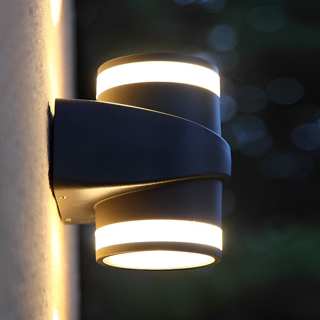 Round Up and Dawn Light LED Waterproof Black Outdoor Wall Washer Lights-Lighom