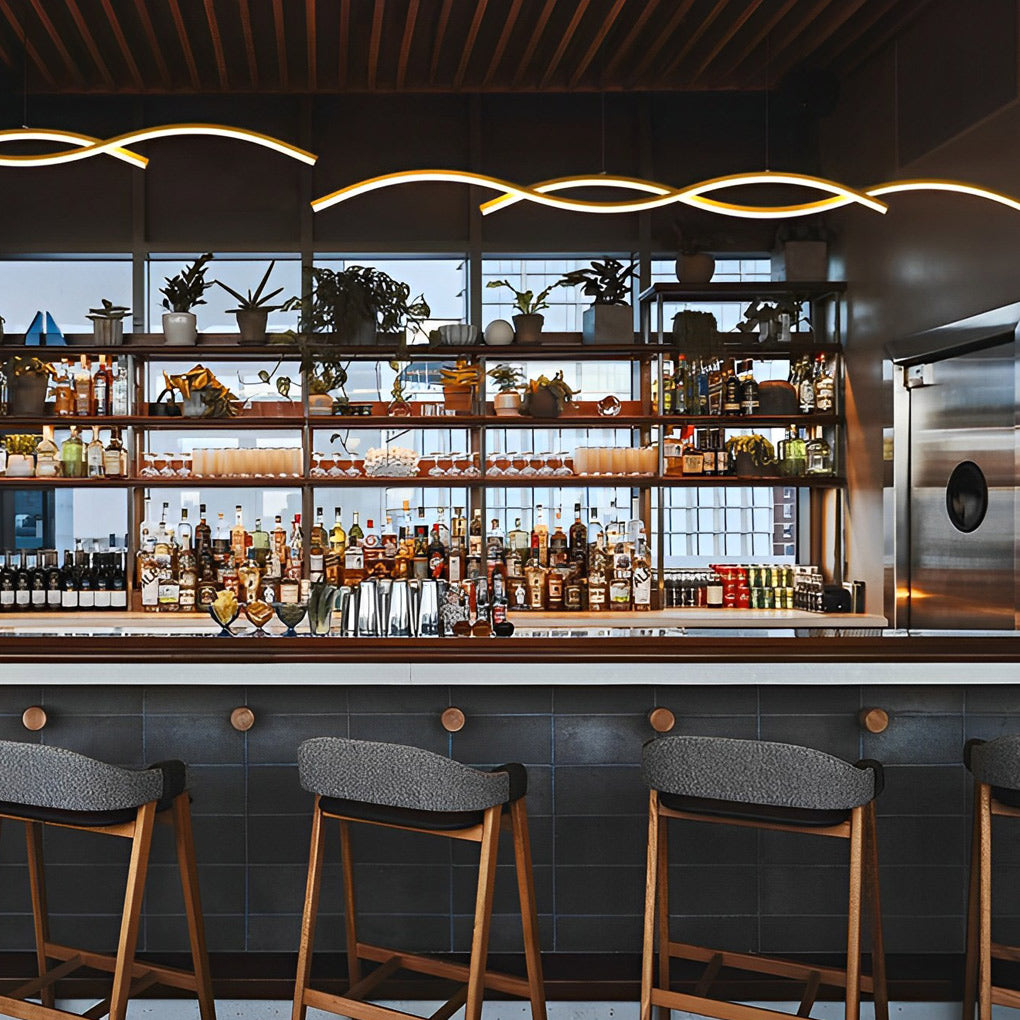 Wavy Minimalist LED Nordic Dining Room Pendant Chandelier