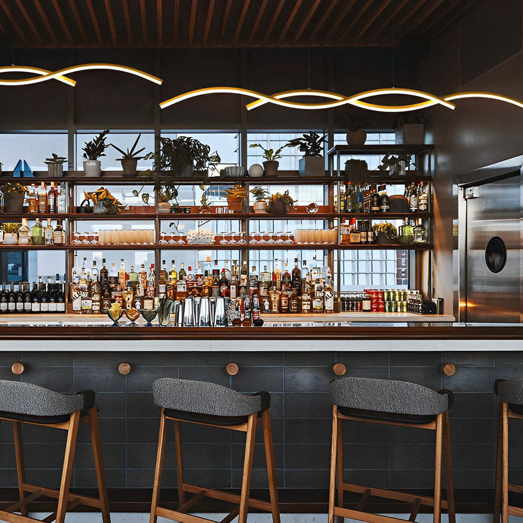 Wavy Minimalist LED Nordic Dining Room Pendant Chandelier