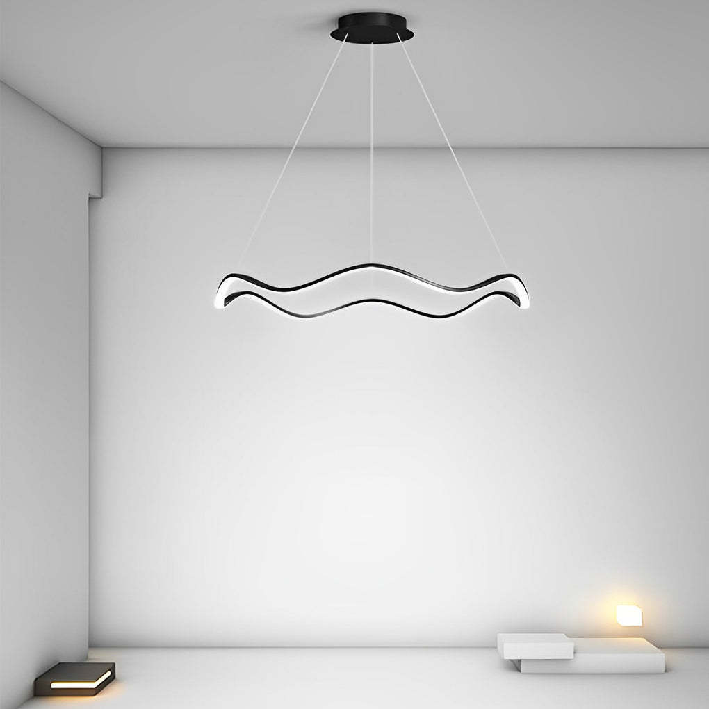 Circular Wavy LED Stepless Dimming Modern Pendant Chandelier