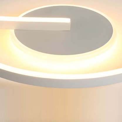 White/Black Open Ring LED Bedroom Flush Mount Ceiling Light — 19.7'' / White / Warm Light