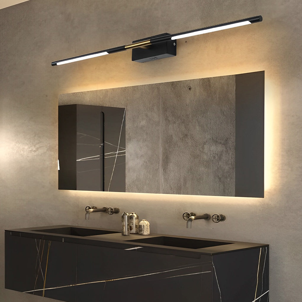 23.6''/39.4'' Black and Gold Linear LED Bathroom Vanity Light Bar-Lighom