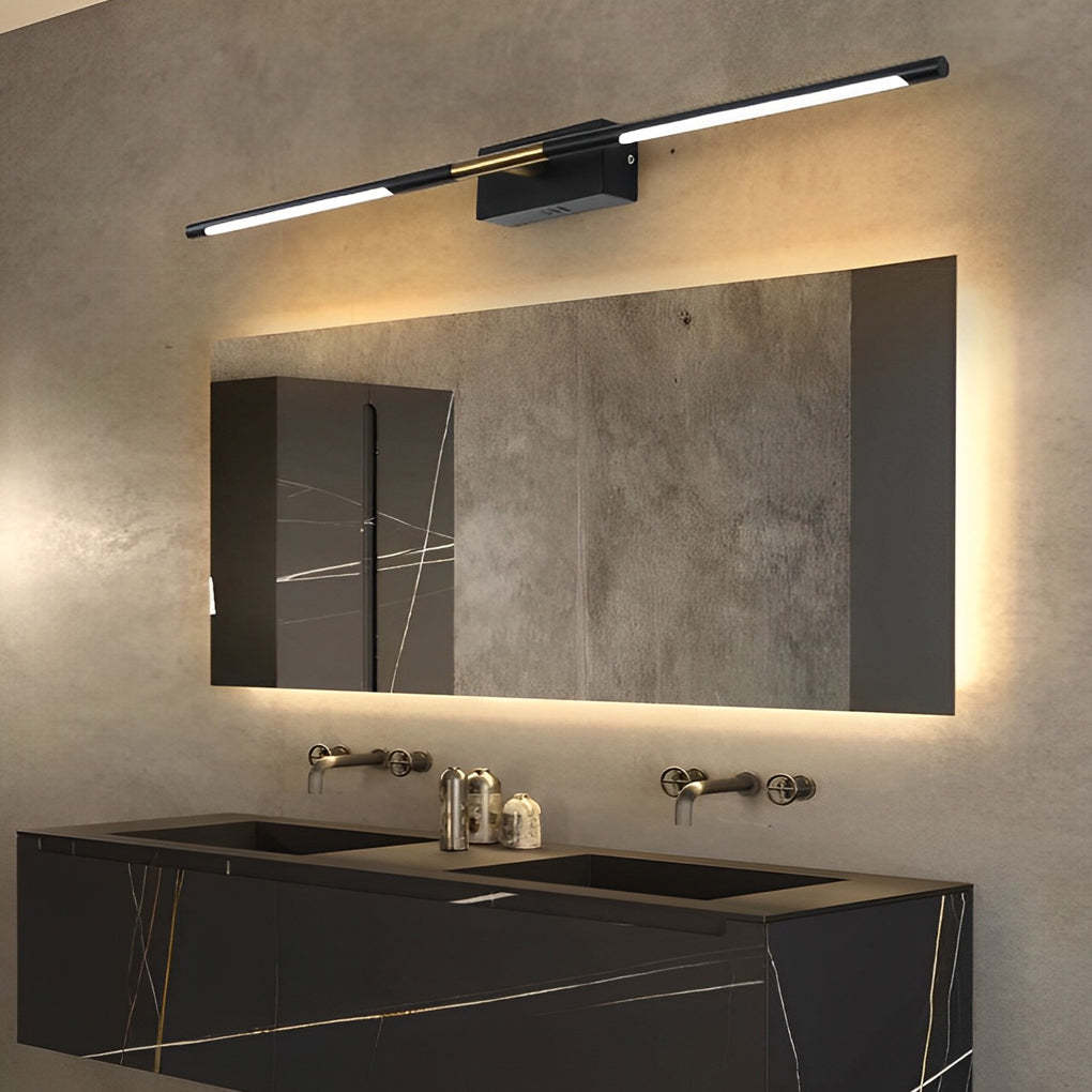 23.6''/39.4'' Black and Gold Linear LED Bathroom Vanity Light Bar-Lighom