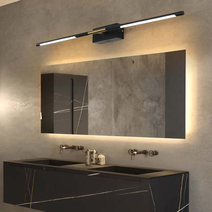 23.6''/39.4'' Black and Gold Linear LED Bathroom Vanity Light Bar-Lighom
