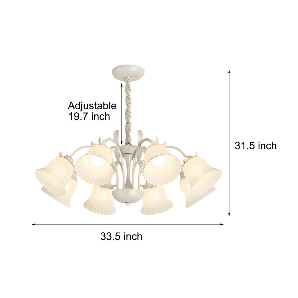 Pastoral White Flower Dimmable French Chandelier