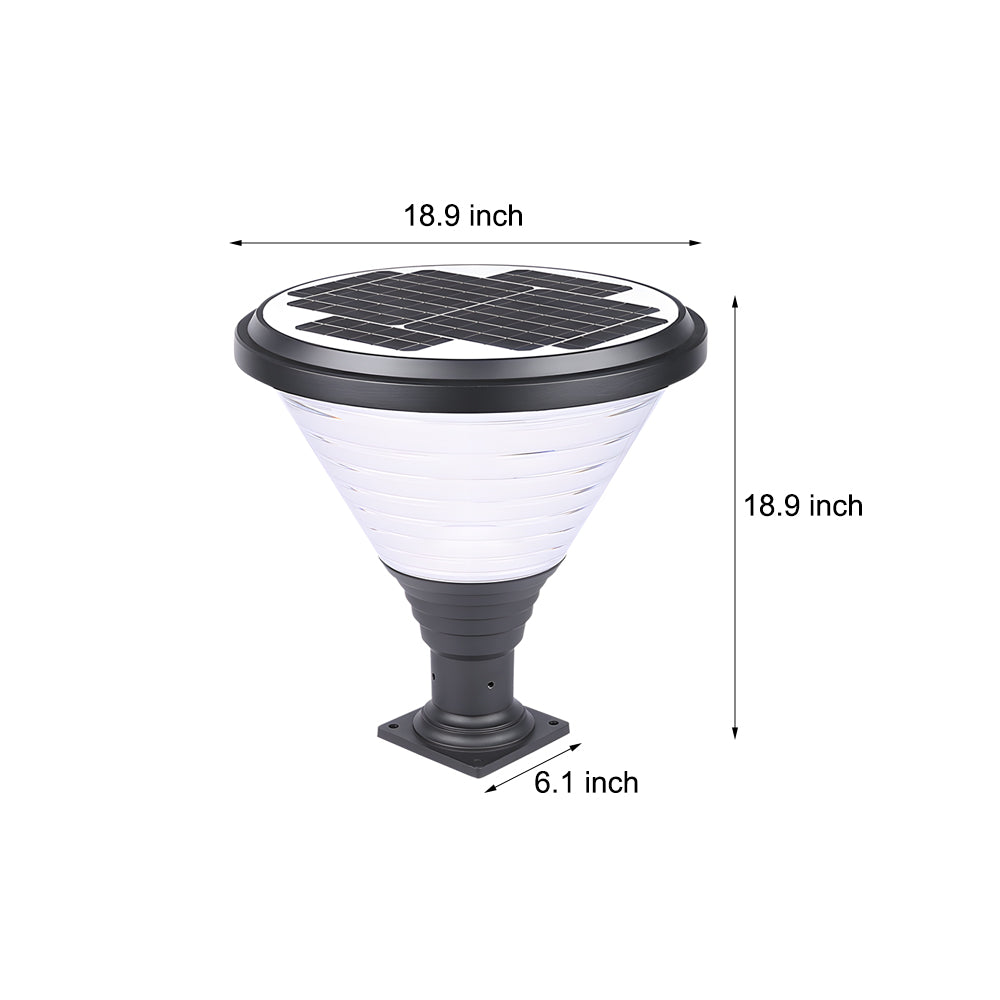 18.9-Inch H 1-Light Black Round Pier Mount Post Light-Lighom