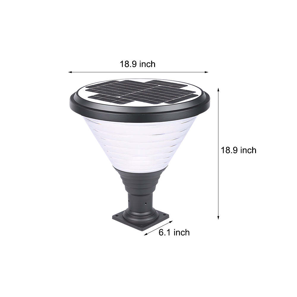 18.9-Inch H 1-Light Black Round Pier Mount Post Light-Lighom