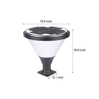 18.9-Inch H 1-Light Black Round Pier Mount Post Light-Lighom