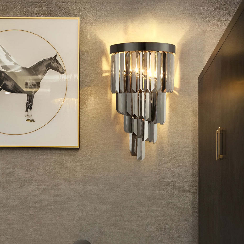 Creative Crystal Metal Three Step Dimming LED Post-Modern Wall Lamp-Lighom