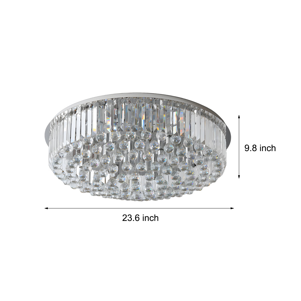 Round Dimmable Modern Crystal Ceiling Light