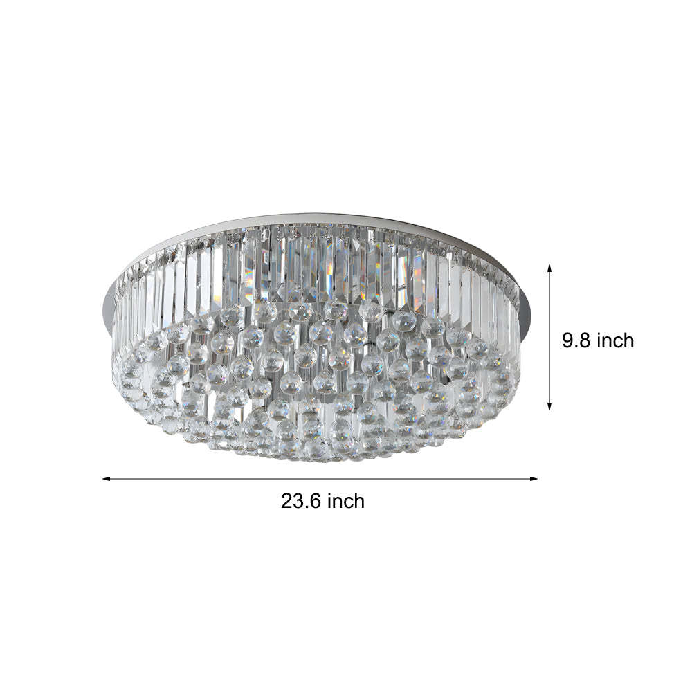 Round Dimmable Modern Crystal Ceiling Light