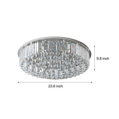 Round Dimmable Modern Crystal Ceiling Light