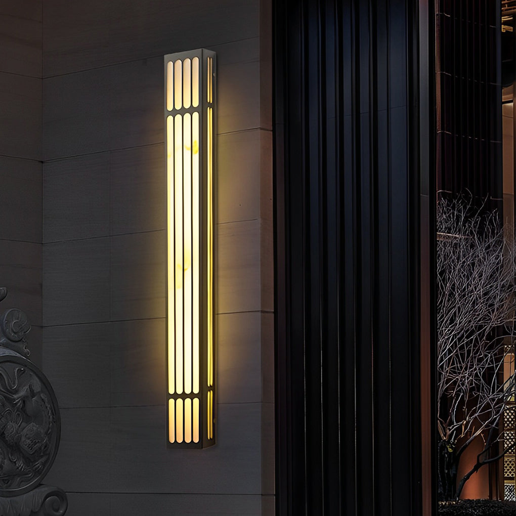 Long Strip Rectangular Waterproof LED Black Modern Outdoor Wall Lamp-Lighom