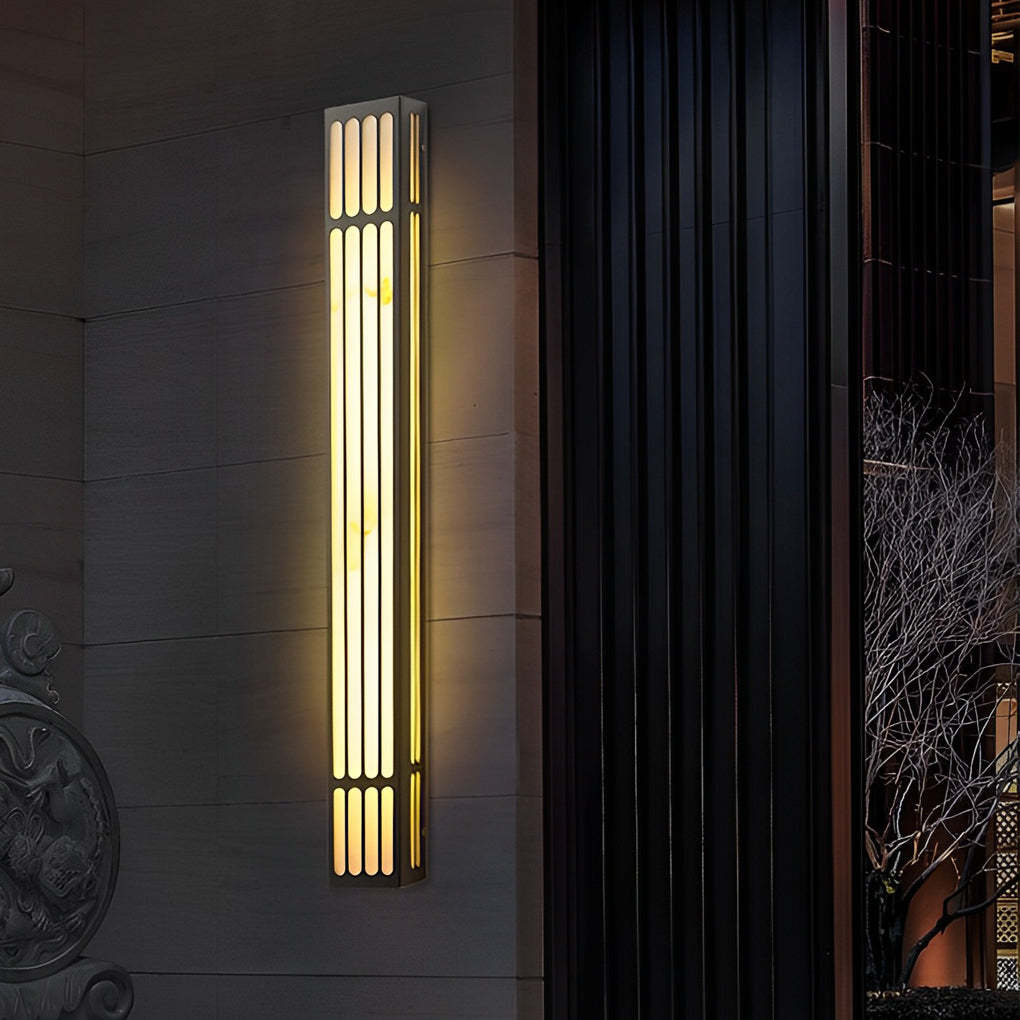Long Strip Rectangular Waterproof LED Black Modern Outdoor Wall Lamp-Lighom