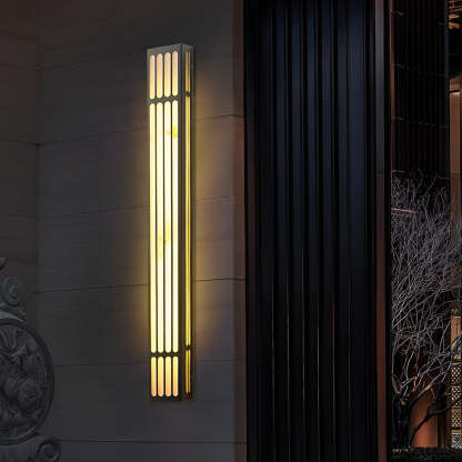Long Strip Rectangular Waterproof LED Black Modern Outdoor Wall Lamp-Lighom
