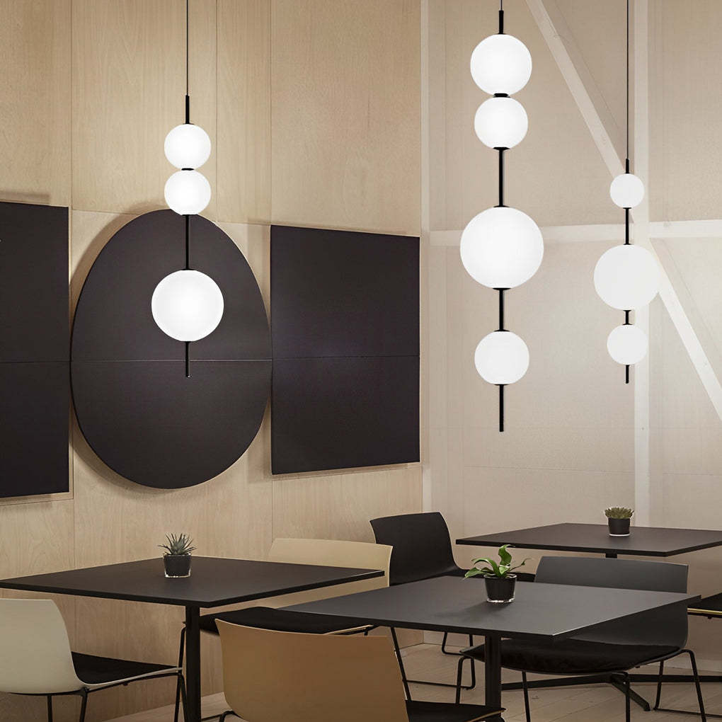 White Gourd Glass Bubble LED Nordic Pendant