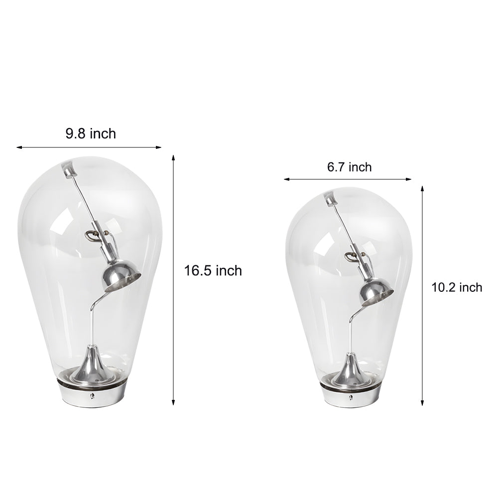 Touch-Dimming Glass Bulb Desk Lamp with Industrial Magnetic Control Design-Lighom