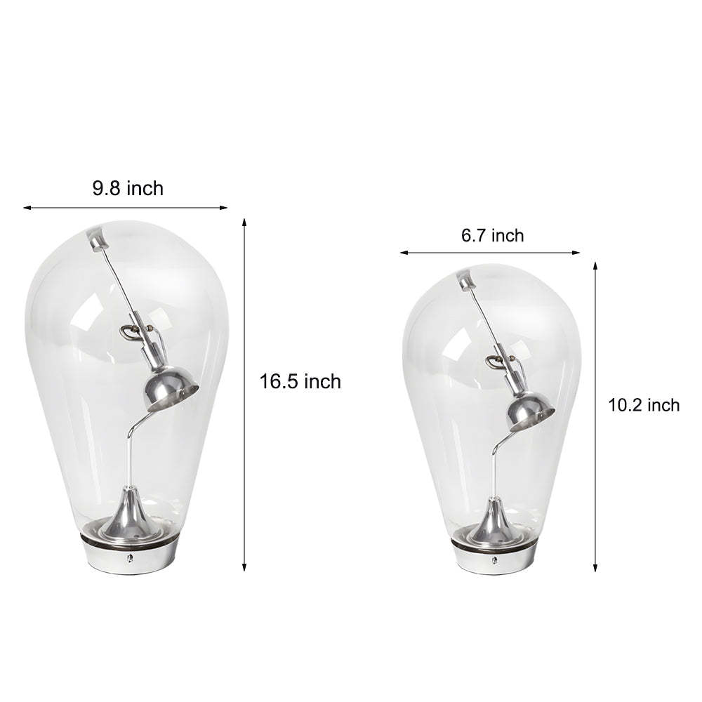 Touch-Dimming Glass Bulb Desk Lamp with Industrial Magnetic Control Design-Lighom