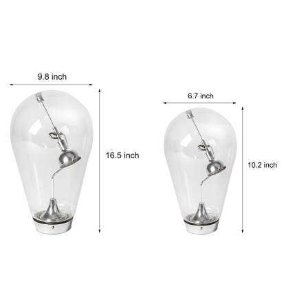 Touch-Dimming Glass Bulb Desk Lamp with Industrial Magnetic Control Design-Lighom
